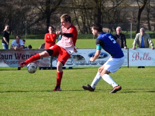 Ball und Gegner im Griff hatten Christian Ederer (am Ball) und der TB gegen Thalmassing. Foto: Schreiner